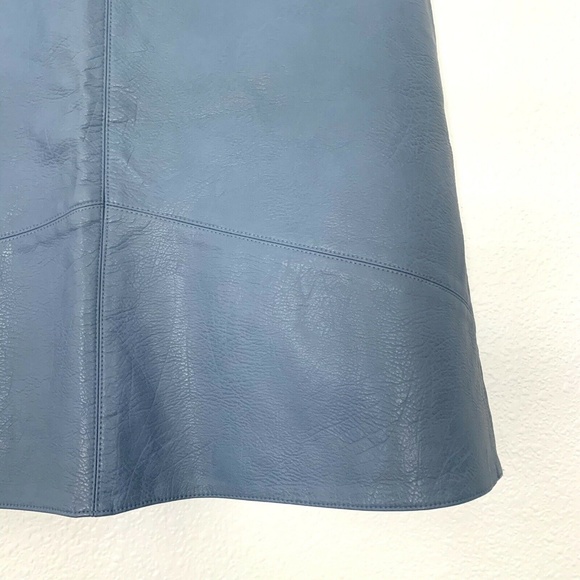 Zara Pastel Blue Faux Leather Mini Skirt - Picture 5 of 8